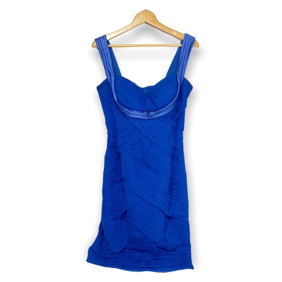 Tadashi Collection Royal Blue Silk Cocktail Dress SZ 12 - Picture 2 of 14